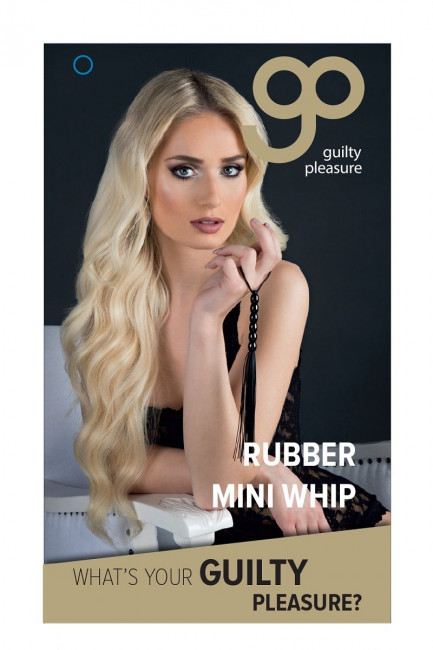 Чёрная мини-плеть из резины Rubber Mini Whip - 22 см., Blush Novelties
