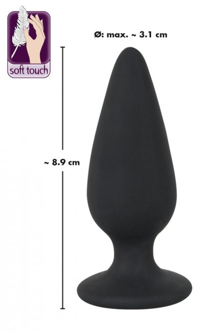 Черная анальная втулка Heavy Plug Medium - 8,9 см., Orion