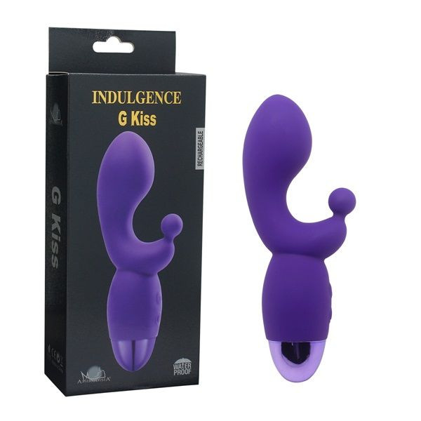 Фиолетовый вибратор INDULGENCE Rechargeable G Kiss - 16,5 см. Фиолетовый вибратор INDULGENCE Rechargeable G Kiss - 16,5 см.