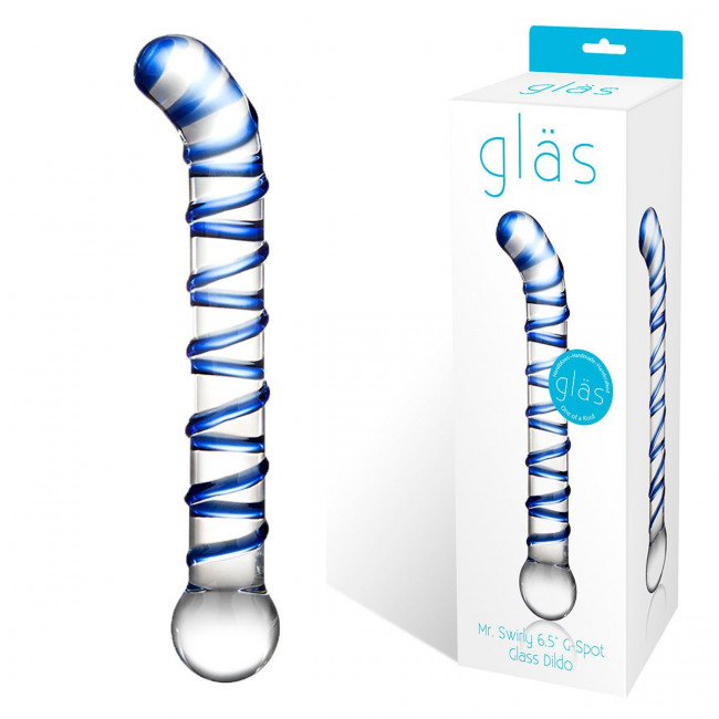 Изогнутый стеклянный фаллос G-Spot Glass Dildo - 17 см., Glas