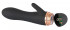 Чёрный вибратор с клиторальным стимулятором Bendy Ripple - 16 см., Orion