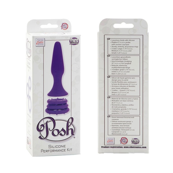 Фиолетовый набор: анальная пробка + эрекционные кольца, California Exotic Novelties Фиолетовый набор: анальная пробка + эрекционные кольца, California Exotic Novelties