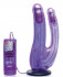 Фиолетовый двойной страпон с вибрацией Double Penetrator Vibe Strap-On - 19 см., Pipedream