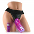 Фиолетовый двойной страпон с вибрацией Double Penetrator Vibe Strap-On - 19 см., Pipedream