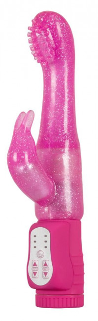 Розовый G-стимулятор с клиторальный отростком Rotating G-spot Rabbit - 25 см., Orion