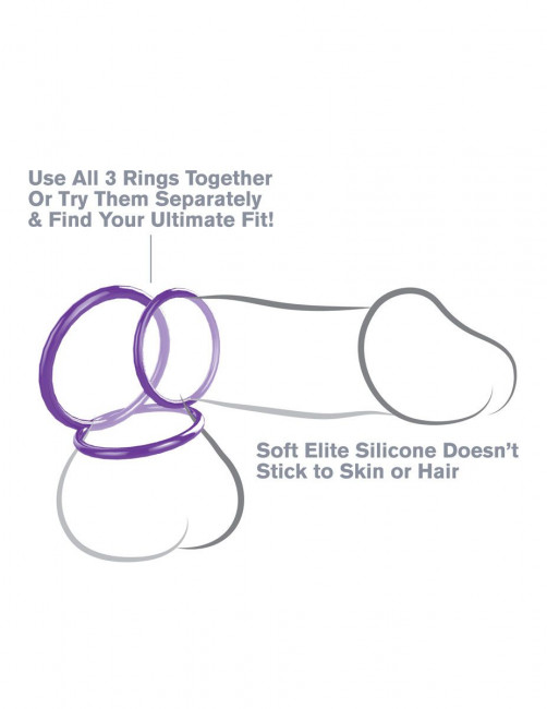 Набор из трех эрекционных колец Silicone 3-Ring Stamina Set, Pipedream