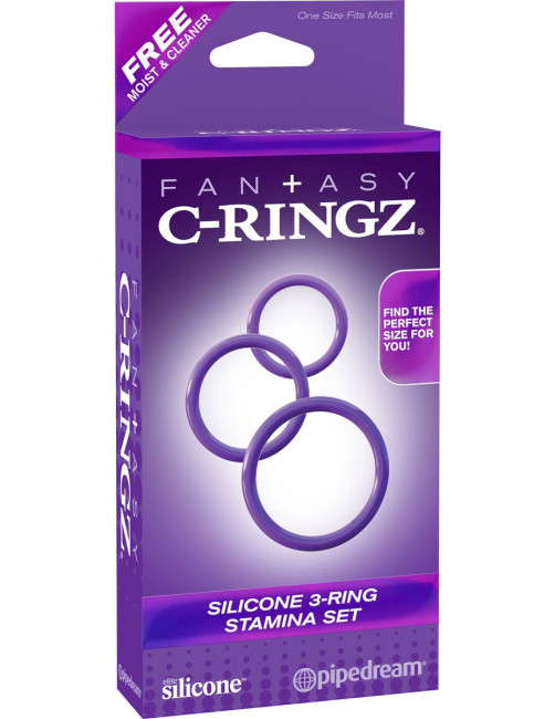 Набор из трех эрекционных колец Silicone 3-Ring Stamina Set, Pipedream