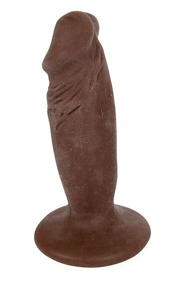 Коричневый анальный фаллоимитатор из киберкожи - 11 см., Bior toys