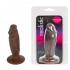 Коричневый анальный фаллоимитатор из киберкожи - 11 см., Bior toys