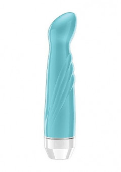 Бирюзовый вибратор Livvy со скошенной головкой - 15,5 см., Shots Media BV