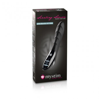 Вибратор с электростимуляцией Sizzling Simon Black Edition - 27 см., MyStim