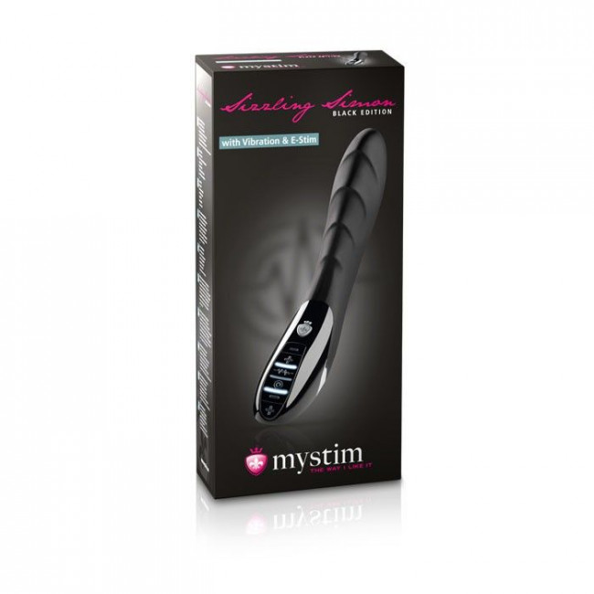Вибратор с электростимуляцией Sizzling Simon Black Edition - 27 см., MyStim Вибратор с электростимуляцией Sizzling Simon Black Edition - 27 см., MyStim