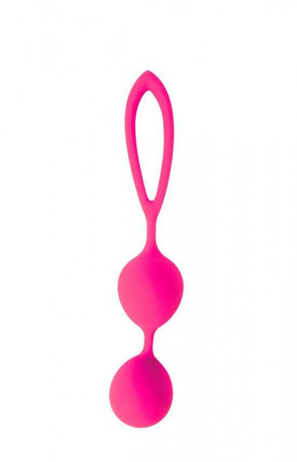 Розовые вагинальные шарики с петлёй Cosmo, Bior toys