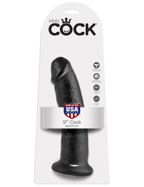 Чёрный фаллоимитатор 9" Cock - 22,9 см., Pipedream Чёрный фаллоимитатор 9" Cock - 22,9 см., Pipedream