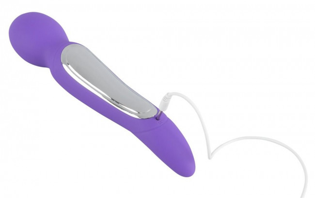 Фиолетовый вибратор Rechargeable Dual Motor Vibe - 22 см., Orion