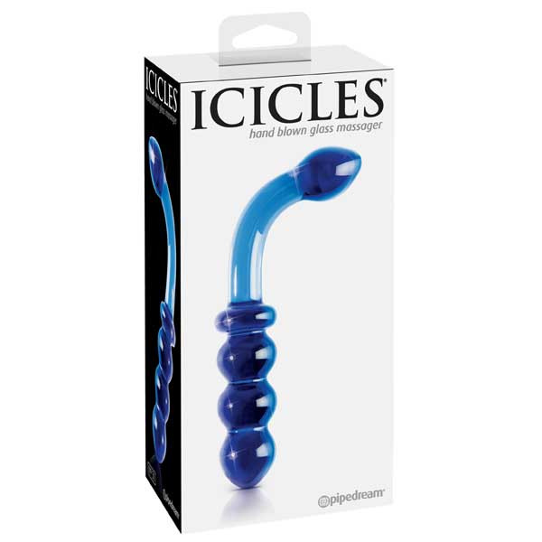 Синий стеклянный анальный стимулятор ICICLES № 31, Pipedream Синий стеклянный анальный стимулятор ICICLES № 31, Pipedream