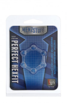 Прозрачное эрекционное кольцо MENZSTUFF PERFECT HEXFIT CLEAR, Dream Toys
