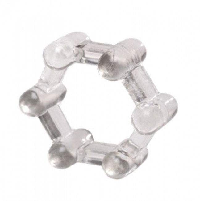 Прозрачное эрекционное кольцо MENZSTUFF PERFECT HEXFIT CLEAR, Dream Toys