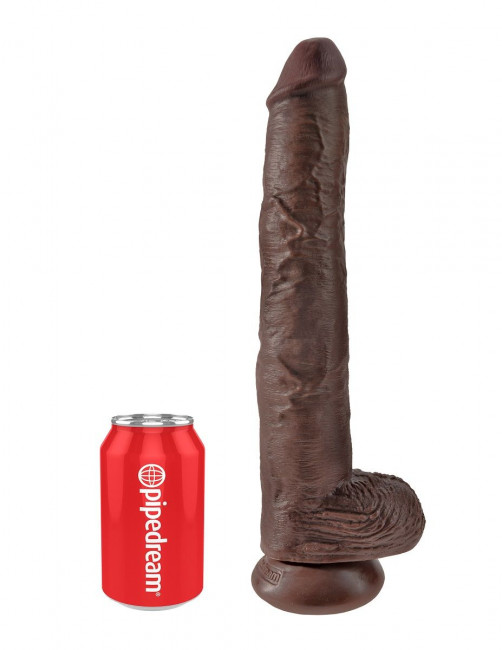 Коричневый фаллоимитатор-гигант 14" Cock with Balls - 37,5 см., Pipedream Коричневый фаллоимитатор-гигант 14" Cock with Balls - 37,5 см., Pipedream