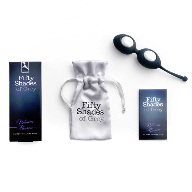 Черные вагинальные шарики со смещенным центром тяжести Silicone Ben Wa Balls, Fifty Shades of Grey