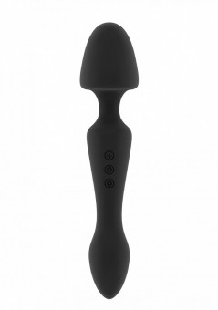 Чёрный двусторонний вибратор Sasha - 22,5 см., Shots Media BV