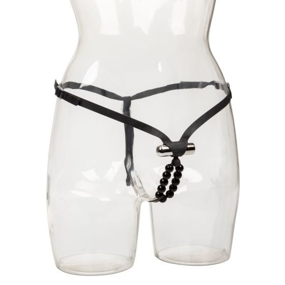 Черные стимулирующие трусики с вибрацией Lovers Thong with Pleasure Beads Черные стимулирующие трусики с вибрацией Lovers Thong with Pleasure Beads