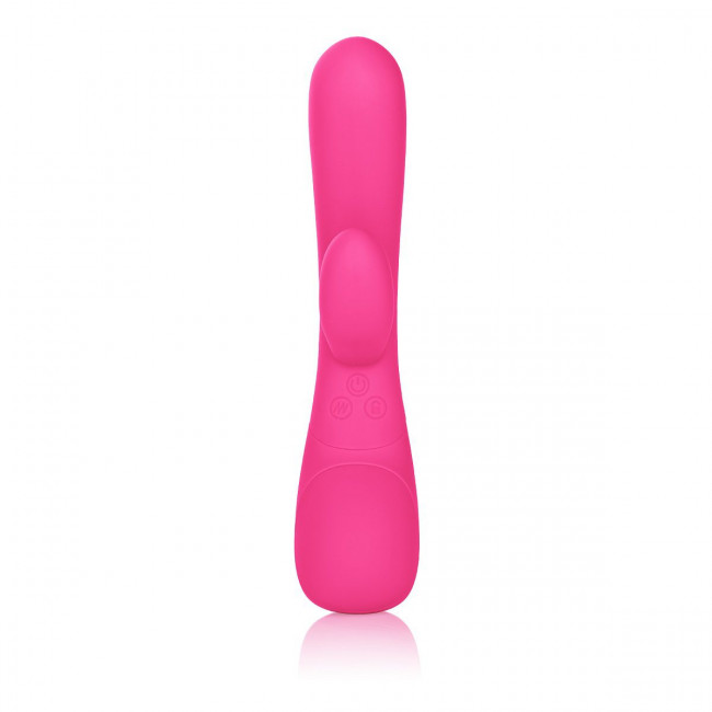 Розовый вибромассажер Impress “g” со стимуляцией клитора - 18 см., California Exotic Novelties Розовый вибромассажер Impress “g” со стимуляцией клитора - 18 см., California Exotic Novelties
