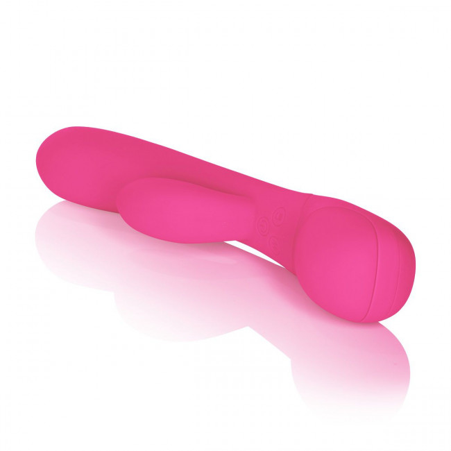 Розовый вибромассажер Impress “g” со стимуляцией клитора - 18 см., California Exotic Novelties Розовый вибромассажер Impress “g” со стимуляцией клитора - 18 см., California Exotic Novelties