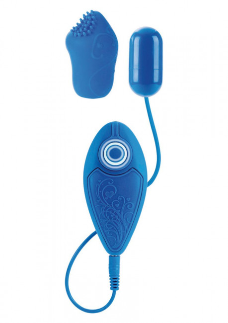 Синее виброяйцо POSH 10 FUNCTION PLEASURE PACK со съемной насадкой, California Exotic Novelties Синее виброяйцо POSH 10 FUNCTION PLEASURE PACK со съемной насадкой, California Exotic Novelties