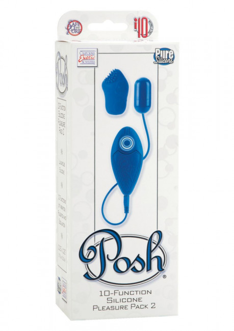 Синее виброяйцо POSH 10 FUNCTION PLEASURE PACK со съемной насадкой, California Exotic Novelties Синее виброяйцо POSH 10 FUNCTION PLEASURE PACK со съемной насадкой, California Exotic Novelties