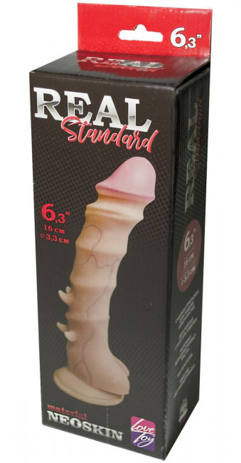 Фаллоимитатор REAL Standard с шипами - 16 см., LOVETOY (А-Полимер)
