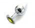 Анальная пробка BUTT PLUG  Large с желтым кристаллом - 9,5 см., Anal Jewelry Plug