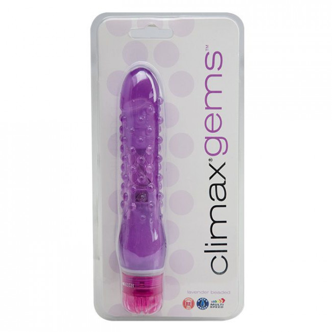 Вибратор с пупырышками Climax Gems - 16 см., Topco Sales Вибратор с пупырышками Climax Gems - 16 см., Topco Sales