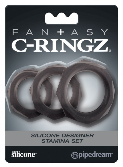 Набор из 3 граненых эрекционных колец C-Ringz Silicone Designer Stamina Set Набор из 3 граненых эрекционных колец C-Ringz Silicone Designer Stamina Set