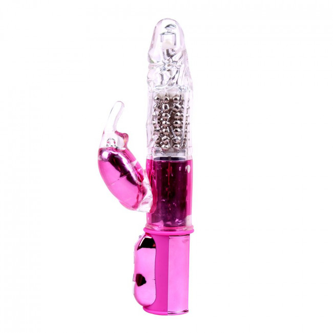 Розовый вибратор со стимулятором клитора Bright Passion Rabbit - 27 см., Chisa Розовый вибратор со стимулятором клитора Bright Passion Rabbit - 27 см., Chisa