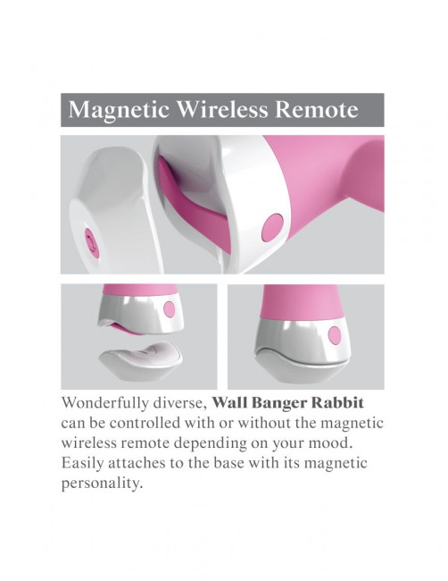 Розовый вибратор-кролик со съемной присоской Wall Banger Rabbit - 19,9 см. Розовый вибратор-кролик со съемной присоской Wall Banger Rabbit - 19,9 см.