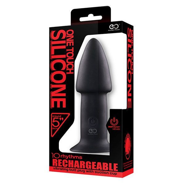 Черный анальный вибратор 5INCH RECHARGEABLE BUTTPLUG - 12,7 см., NMC