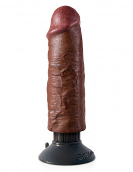 Коричневый вибратор 6" Vibrating Cock - 17,8 см., Pipedream