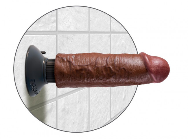 Коричневый вибратор 6" Vibrating Cock - 17,8 см., Pipedream