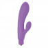 Фиолетовый вибратор с клиторальным пальчиком TINY RABBIT SILICONE - 15 см., Toyz4lovers