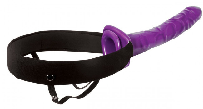Мужской полый фиолетовый страпон 10" Purple Passion Hollow Strap-On - 24 см., Pipedream