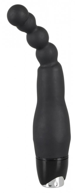 Чёрный анальный вибратор Vibrator with small balls - 22 см., Orion