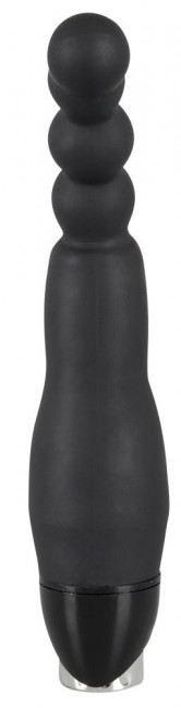 Чёрный анальный вибратор Vibrator with small balls - 22 см., Orion