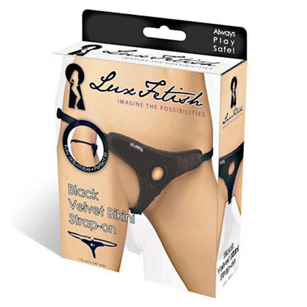 Черные плюшевые трусики для страпона, Lux Fetish Черные плюшевые трусики для страпона, Lux Fetish