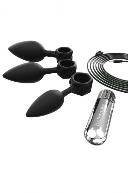 Набор из 3 анальных плагов и вибропули Bathmate Anal Training Plugs VIBE, Bathmate
