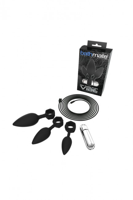 Набор из 3 анальных плагов и вибропули Bathmate Anal Training Plugs VIBE, Bathmate