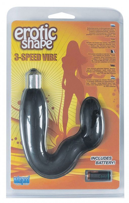 Чёрный вибратор для G-стимуляции EROTIC SHAPE, Seven Creations