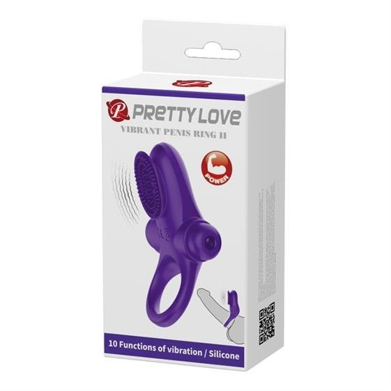 Фиолетовое эрекционное виброкольцо в клиторальной щеточкой Vibrant Penis Ring II Фиолетовое эрекционное виброкольцо в клиторальной щеточкой Vibrant Penis Ring II