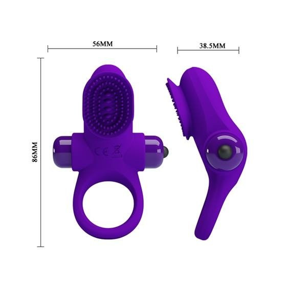 Фиолетовое эрекционное виброкольцо в клиторальной щеточкой Vibrant Penis Ring II Фиолетовое эрекционное виброкольцо в клиторальной щеточкой Vibrant Penis Ring II