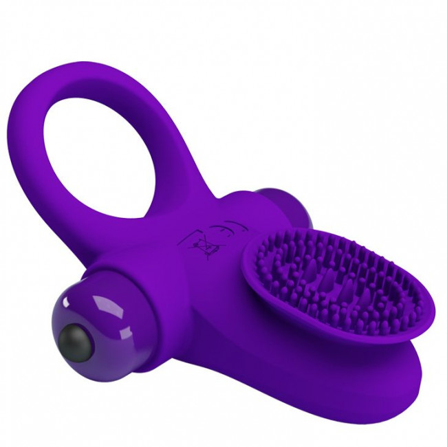 Фиолетовое эрекционное виброкольцо в клиторальной щеточкой Vibrant Penis Ring II Фиолетовое эрекционное виброкольцо в клиторальной щеточкой Vibrant Penis Ring II